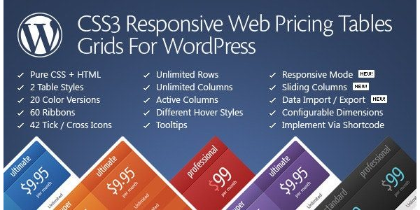 CSS3 Responsive Web Pricing Tables Grids
